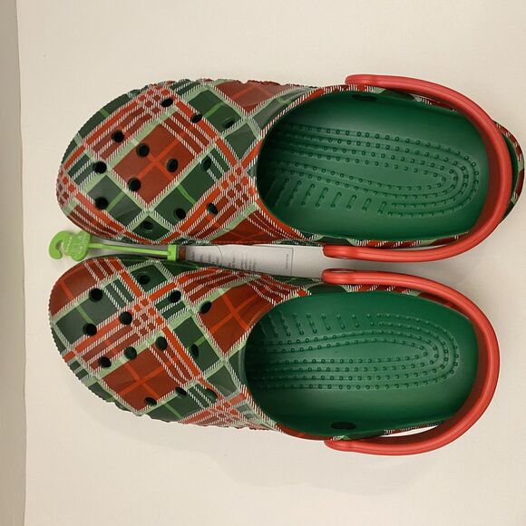 Crocs Baya Holiday Plaid Clogs Size 11 Men Christmas Red Green Comfort Sandals main image 6